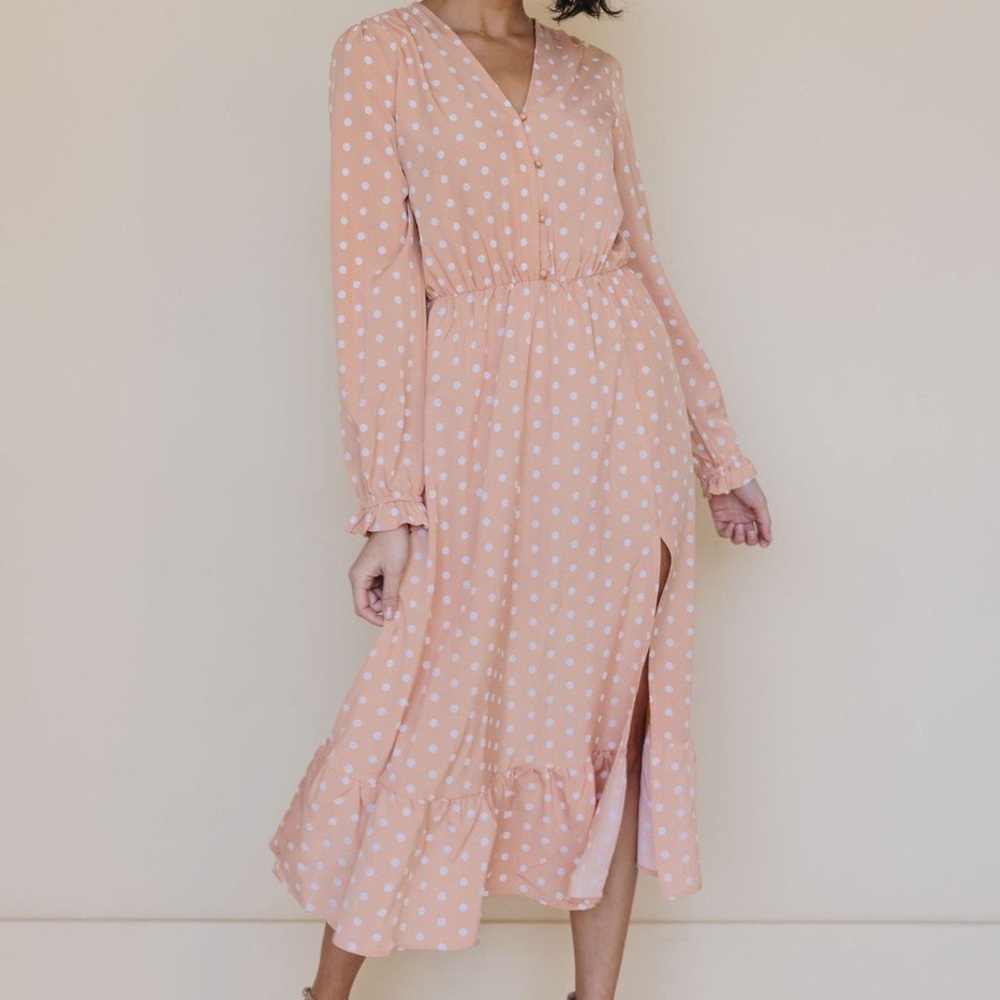 Apricot Ruffle Dress